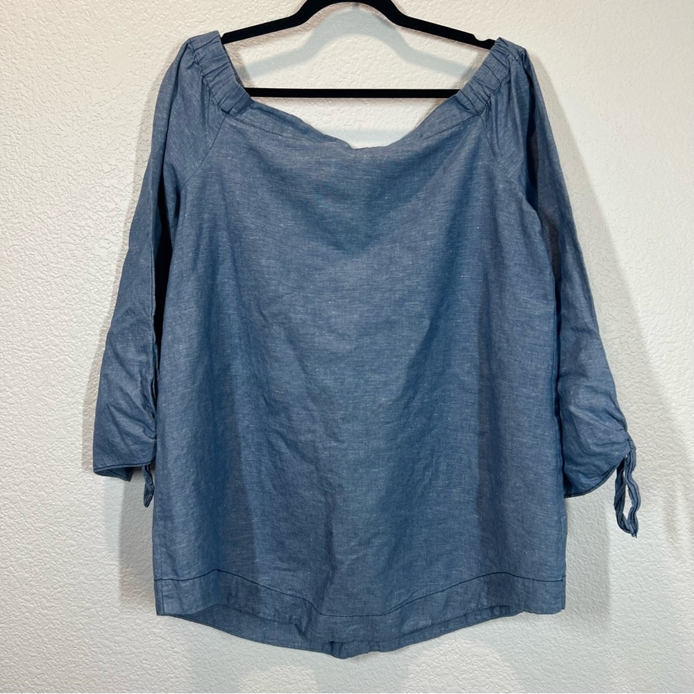 Free People Show me some shoulder linen top